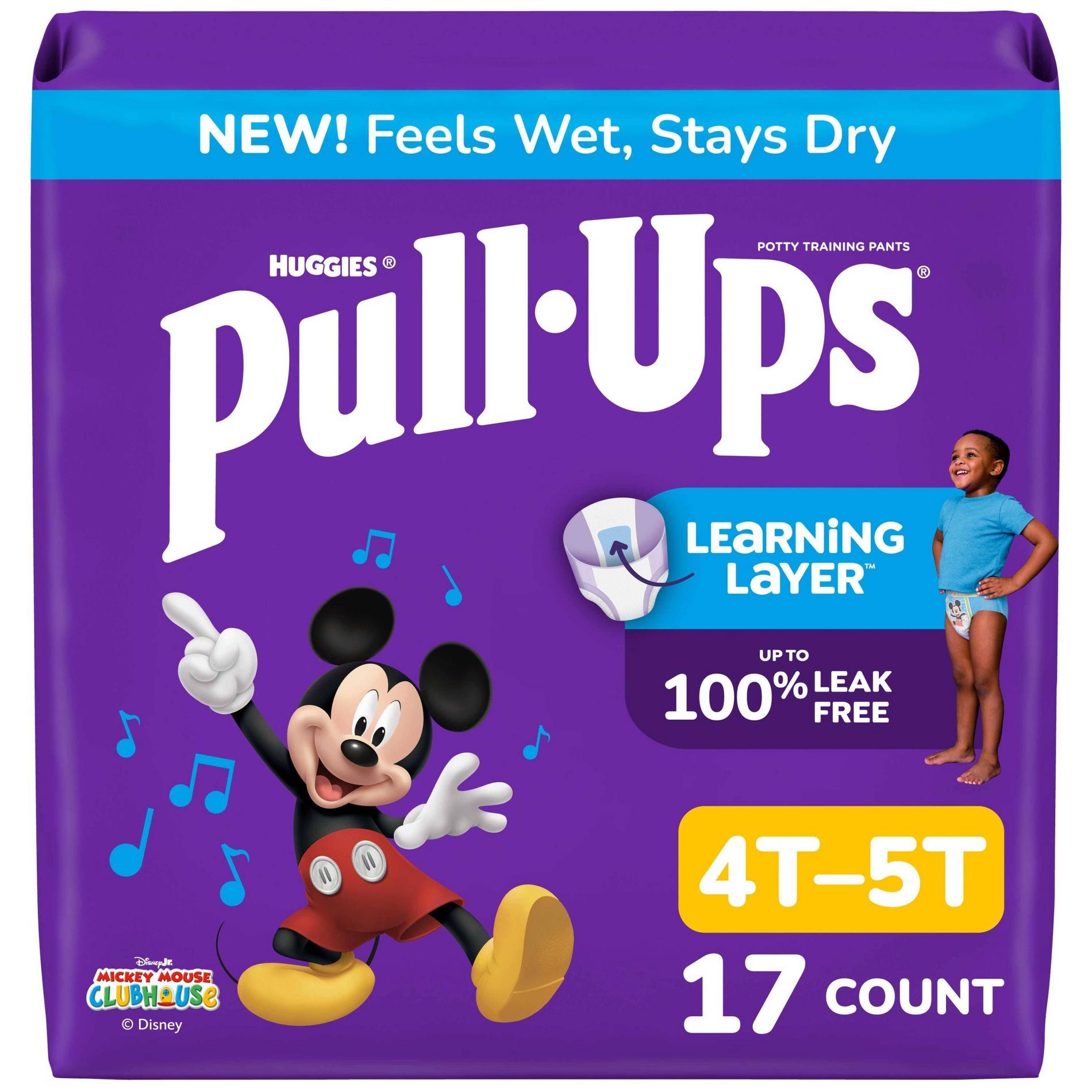 Pull-Ups Boys' Potty Training Pants - Size 4T-5T - 17ct: Hypoallergenic, Mickey Mouse, Wetness Indicator