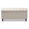 Kaylee Modern Classic Fabric Upholstered Button - Tufting Storage Ottoman Bench - Baxton Studio - image 3 of 4