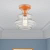 Livex Lighting Everett 1 - Light Semi-Flush Mount in  Shiny Orange - 4 of 4
