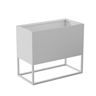 Lirago 3 ft. H x 1.5 ft. W Raised Garden Bed Metal Planter Box White Rectangular Raised Gardens Planters with Trellis Elevated Planter