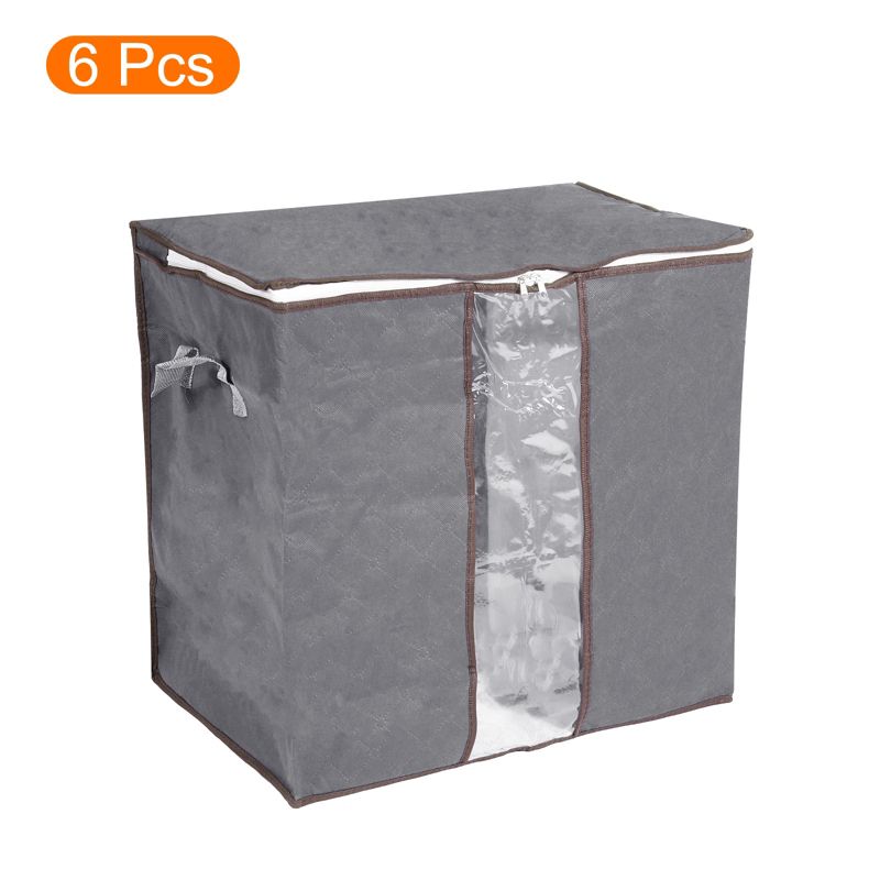 Unique Bargains Foldable Clothes Storage Bags with Reinforced Handle for Clothes Bedding Blankets, 3 of 7