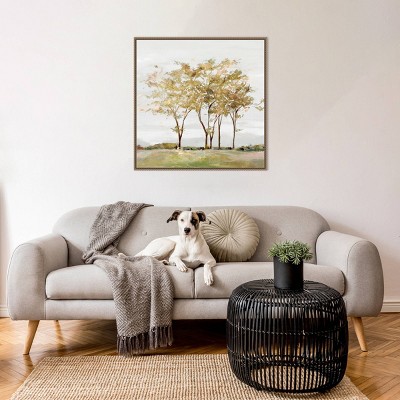 Golden Acre Wood Abstract Canvas Print with Bronze Floater Frame