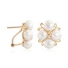 Ross-Simons 6-6.5mm Cultured Pearl Cluster Earrings With Diamond Accents in 14kt Gold - 3 of 4