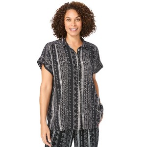 Woman Within Relaxed Campshirt - 1 of 4