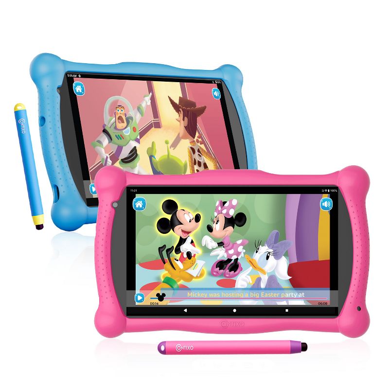 Buy 2: Contixo 7” 32GB Android Tablet  (2023 model) featuring Disney Story Central with 50 E-books and Child Proof Case, Bluetooth V10, 1 of 11