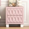 Modern Bedroom Nightstand With 2 Drawers, Velvet Wood Sofa Side Table, Accent Bedside Table for Small Space, Narrow End Table for Living Room - 2 of 4