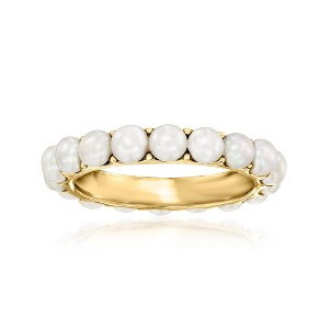 Ross-Simons 3.5mm Cultured Pearl Eternity Band in 18kt Gold Over Sterling - 1 of 4