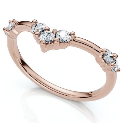 Pompeii3 1/4Ct Diamond Diamond Guard Wedding Stack Ring 14k Gold or Platinum Lab Created