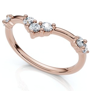 Pompeii3 1/4Ct Diamond Diamond Guard Wedding Stack Ring 14k Gold or Platinum Lab Created - 1 of 4