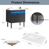 30" Bathroom Vanity With Sink Wall Mounted/Freestanding Vanity Sink Set With Sensing Light Large Storage Space Metal Legs For Bathroom - image 4 of 4