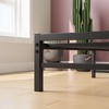 Twin Size Platform Bed Frame with Rustic Vintage Wood Headboard, No Box Spring Needed Black - 4 of 4