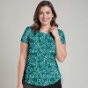 Calypsa Women's Plus Size UPF 50+ Short Sleeve Adele Swim Top - 3 of 4