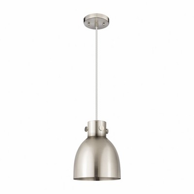 Newton Bell - 1 Light Pendant with Metal Shade In Industrial Style-9.63 Inches Tall and 8 Inches Wide