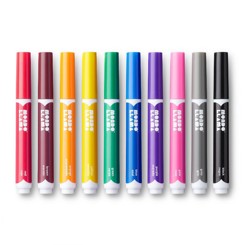 10ct Washable Markers Broad Tip Classic Colors - Mondo Llama&#8482;, 3 of 11