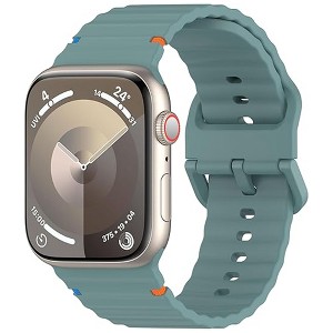 HTUTWOO Wave-Patterned Apple Watch Band, Waterproof Sport Silicone Strap 38/40/41/42/44/45/46/49mm for iWatch Series 11 10 9 8 7 6 5 4 3 2 1 SE Ultra - 1 of 4
