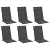 vidaXL Highback Chair Cushion Set of 6 Melange Anthracite 100% polyester - 3 of 4