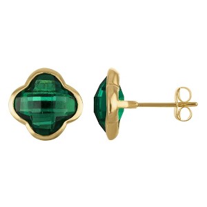 Designs By Gioelli 10K Gold Gemstone Clover Stud Earrings - 1 of 2