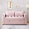 CAVINAS 58" Multi-functional Sofa Bed with Cup Holder and USB Port, Convertible Sofa, Velvet Loveseat Sofa for Living Room - 2 of 4