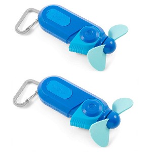 O2COOL 2pk Sport Misting Fan Carabiner Clip Blue: Handheld Portable Mister Fan with Battery Power - 1 of 4
