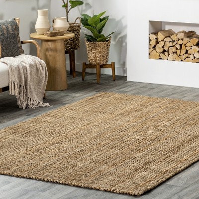 Kiwa Natural Jute 6' x 9' Handwoven Farmhouse Area Rug