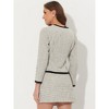 INSPIRE CHIC Women's Outfits Plaid Tweed Short Blazer and Skirt Suit Set 2 Pieces - 3 of 4