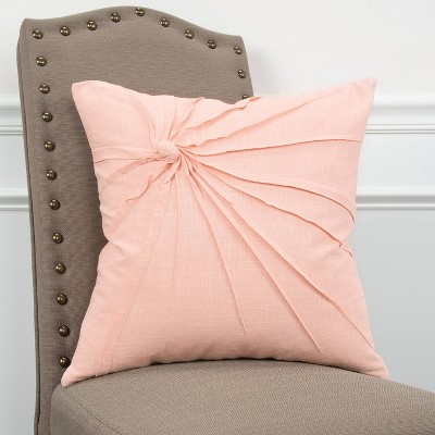 18" x 18" Pink Cotton Twisted Knot Pillow Cover