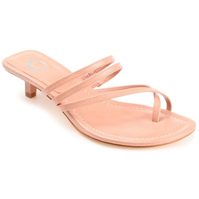 Journee Collection Womens Lettie Tru Comfort Foam Open Toe Kitten Heel Pumps Blush 10