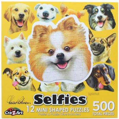 Cra-Z-Art Dog Selfies | 12 Mini Jigsaw Puzzles | 500 Total Pieces