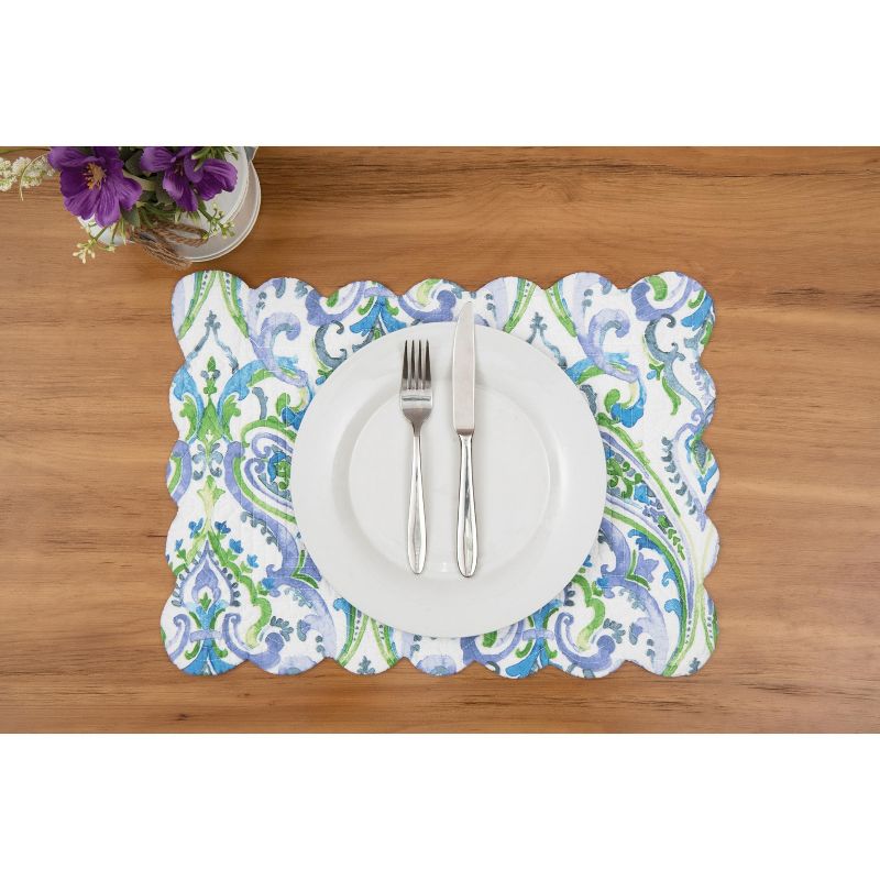 C&F Home Juliet Quilted Reversible Bright Paisley Placemat Set of 6, 5 of 10