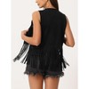 Womens Fringe Vest 70s Hippie Clothes Sleeveless Faux Suede Tassel Cowgirl Western Outfits - 4 of 4