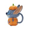 Disney 20oz Stitch Ceramic Mug Pumpkin Hat Lid - 3 of 4