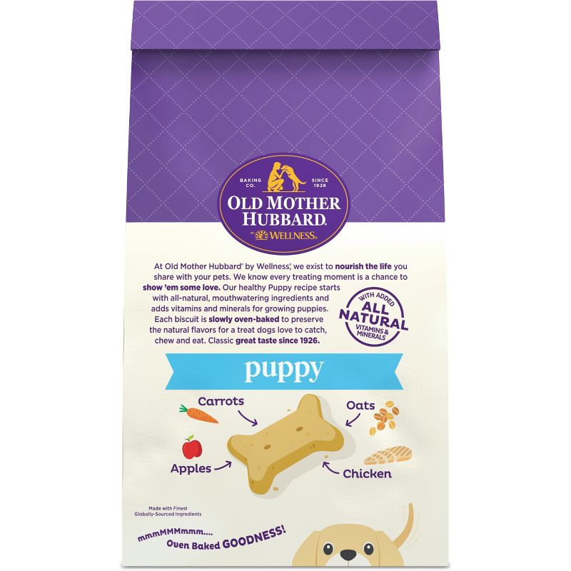 Old Mother Hubbard by Wellness Chicken Classic Crunchy Puppy Biscuits with Chicken, Apple and Carrot Flavor Mini Oven Baked Dog Treats - 20oz, 3 of 7