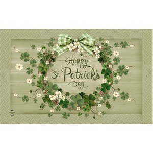 Briarwood Lane St. Patrick's Day Doormat 30x18 Indoor Outdoor Lucky Wreath For St. Patrick's Day Doormat - 1 of 4