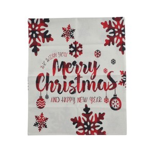 Unique Bargains Dining Chair Slipcovers Linen Beige Red Black 22.83"x19.29" 1 Pc - 1 of 4