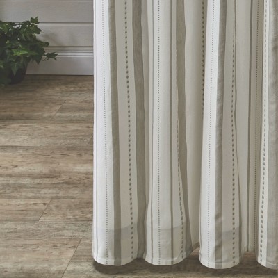 Larkin Tan and Cream Striped Fabric Shower Curtain