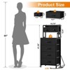 WOWLIVE Tall Nightstand with Charging Station and LED, Bed Side Table with 6 Drawers and 3-Tier Wood Storage Shelves for Bedroom - 2 of 4