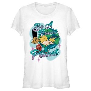 Juniors Womens Hey Arnold! Befriend the Planet T-Shirt - 1 of 4