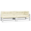 vidaXL Pallet Cushion Set of 5 Cream 100% Polyester Extra Thick Surface - 3 of 4
