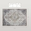 Vintage Area Rug, Machine Washable Non-Slip Carpet for Living Room, Bedroom, Dining Room, Brown and Green - 3 of 4
