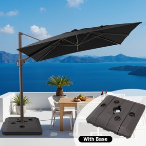 Crestlive Products 9x11FT Cantilever Umbrella UV30+ Outdoor 360 Degree Rotation Offset Umbrella 6 Heights Adjustable with Base - 1 of 4