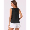 cheibear Women's V Neck Silky Satin Mesh Sleeveless Summer Basic Tank - 4 of 4