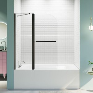 Sleek Frameless Shower Enclosure for Bathtubs, 6mm Thick SGCC Safety Tempered Glass, Pivot-style Tub Shower Door - 1 of 4