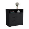 Depot E-Shop Dresser with Spacious 3-Drawer and Single-Door Storage Cabinet - 3 of 4
