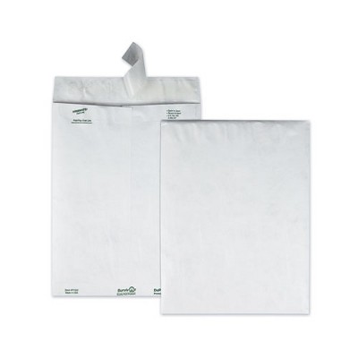 Survivor Lightweight 14 lb Tyvek Catalog Mailers, #12 1/2, Square Flap, Redi-Strip Adhesive Closure, 9.5 x 12.5, White, 100/Box