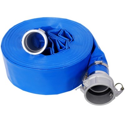 Syemin Drip Irrigation 100Ft Pool Backwash Hose, Heavy Duty Water Discharge Pump Hoses for Swimming Drain Pools with Aluminum Camlock, Blue, 3"*3"*3"