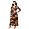24seven Comfort Apparel Brown paisley Empire Waist Maxi Dress - 2 of 3