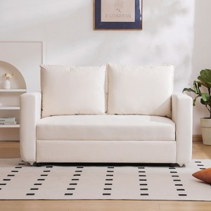 NicBex 62.5" Sofa Bed Loveseat Couch with Pull Out Bed & Adjustable Backrest,Upholstered Sleeper Sofa for Living Room,Bedroom,Office - 1 of 4