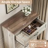 Bedroom Farmhouse 5/6 Drawers Dresser for Bedroom, 44''/ 47.2'' Tall Chest of Drawer, Wooden Vertical Dresser with Metal Handles and Stable Base - 4 of 4
