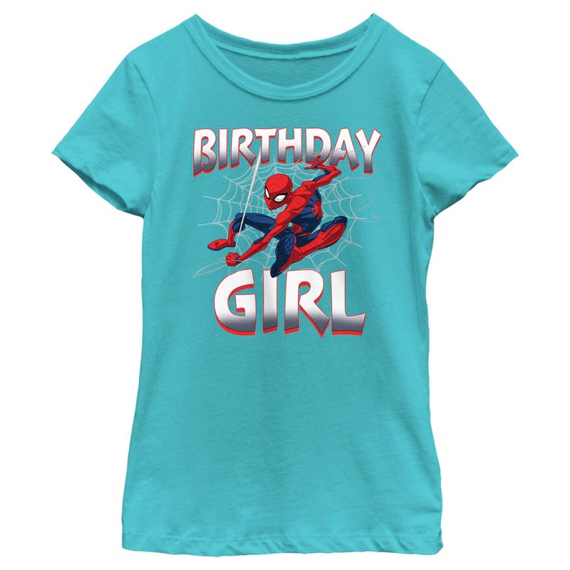 Girl's Spider-Man Classic Birthday Girl T-Shirt, 1 of 5