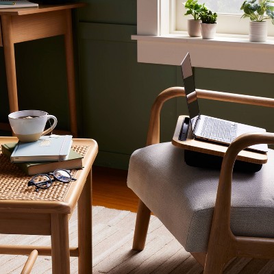 Bamboo Lap Desk With Powerbank And Charging Cable Brown/black